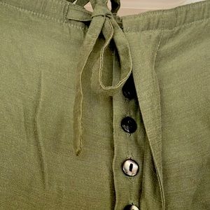 J. Crew Olive/Army Green Pocketed Loose Fitting Pants Size Large (12-14)